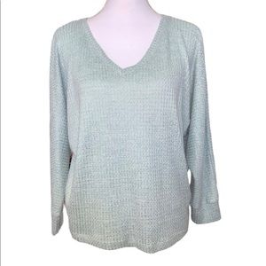Anthropologie Aqua Waffle Knit Sweater Sz S